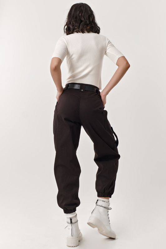 Black cotton cargo pants