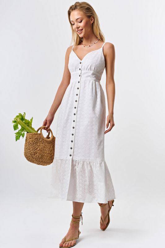 Cotton lace summer sundress white