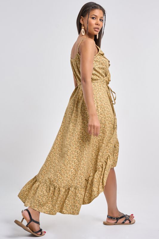 Sundress in small floral mustard