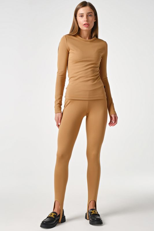 Casual knit tight-fitting camel suit