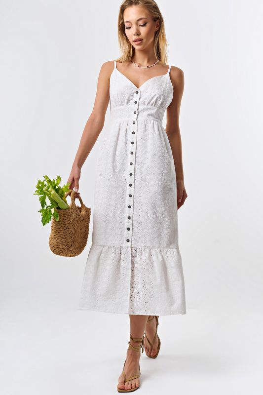 Cotton lace summer sundress white