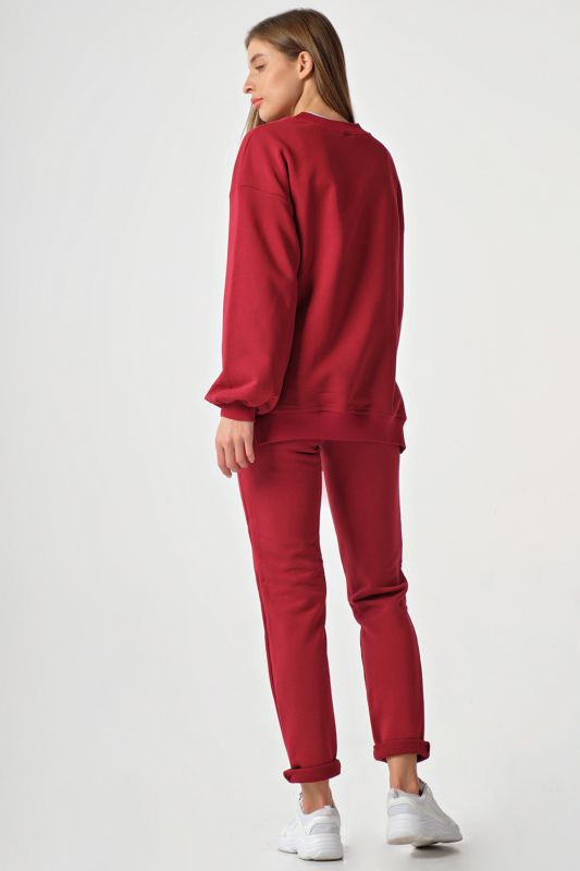 Garnet cotton knitted pants suit