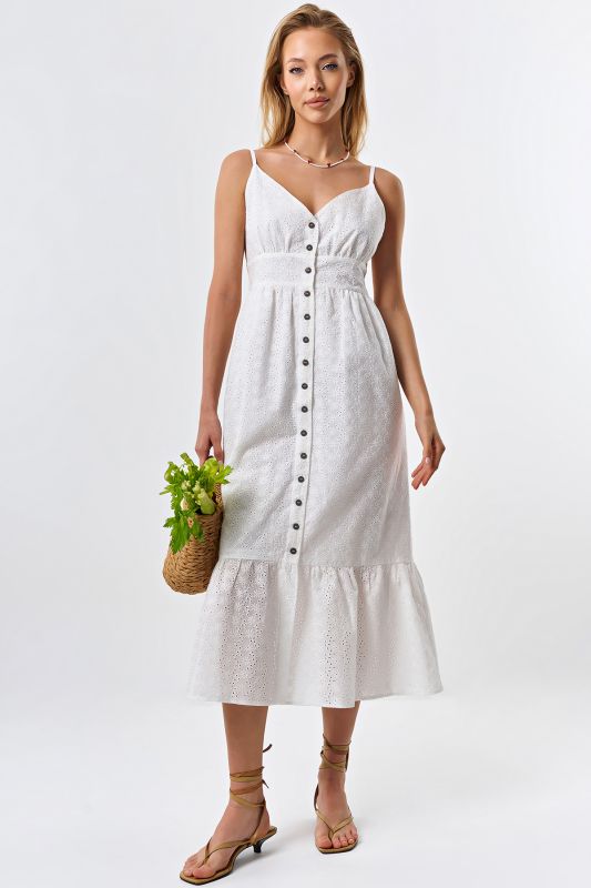 Cotton lace summer sundress white