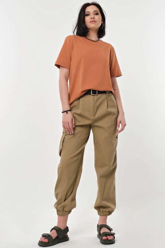 Basic cotton camel T-shirt