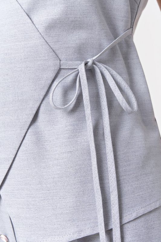 Summer suit with top and shorts gray melange