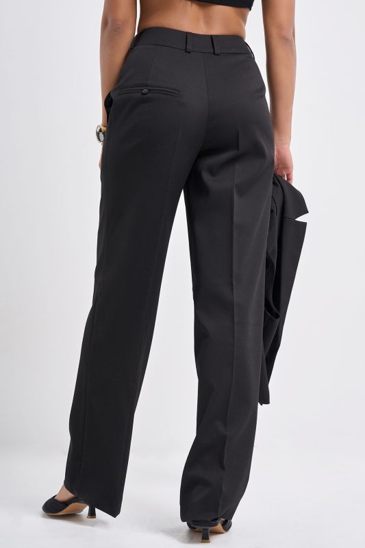 Men's style pants made of suit fabric black