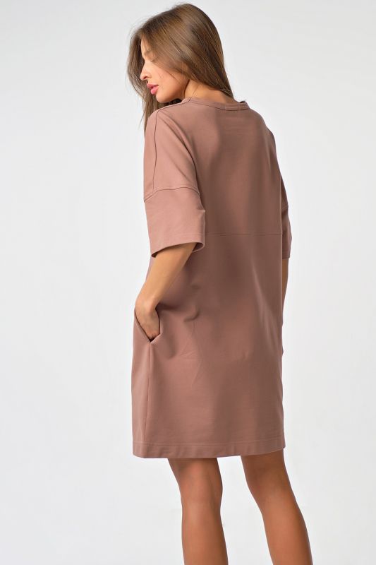 Milk chocolate jersey oversize t-shirt dress