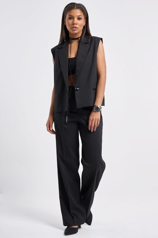 Classic vest made of suit fabric black