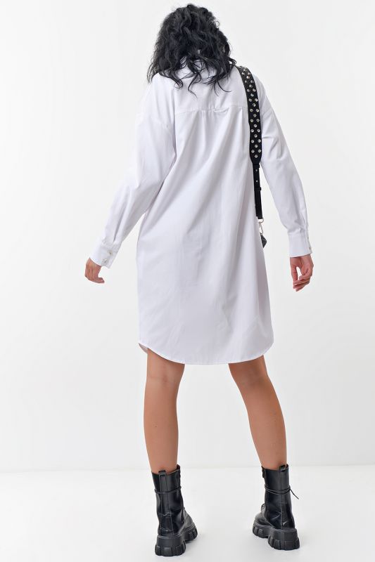 White cotton shirt dress