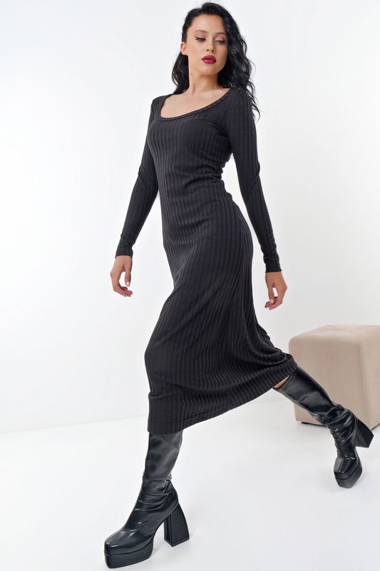 Black knitted dress