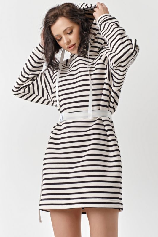 Striped futer fleece dress