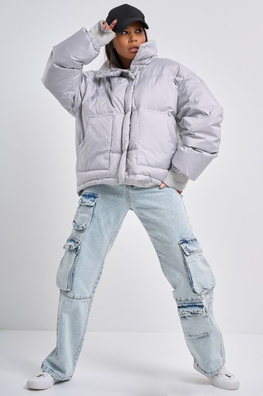 Light gray down oversize jacket