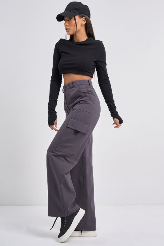 Straight cotton kargo pants graphite