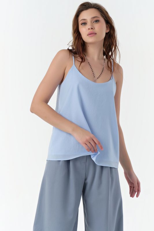 Free top with thin straps blue