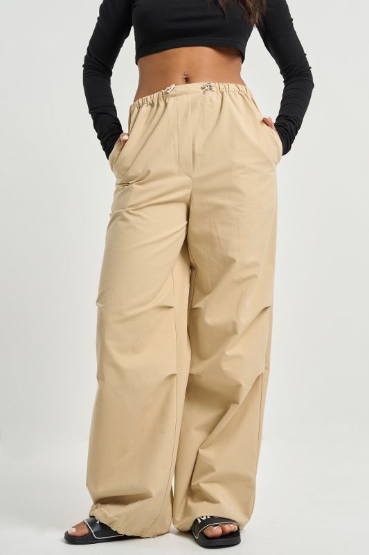 Beige dense cotton kargo pants