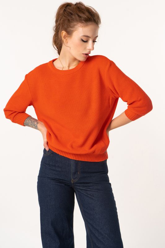 Knitted free sweater orange