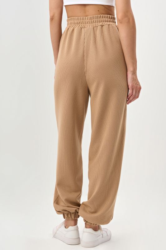 Textured jersey pants beige