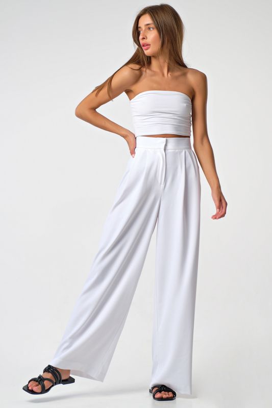 Palazzo pants with high waist white