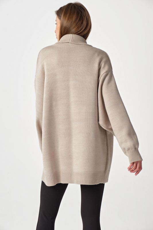 Beige m_lange knit over-size warm cardigan without clasp