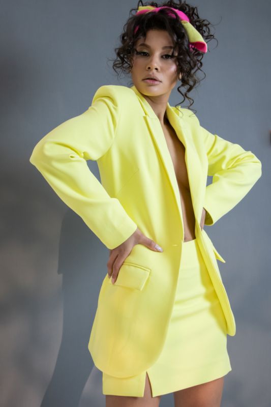 Long summer jacket neon yellow