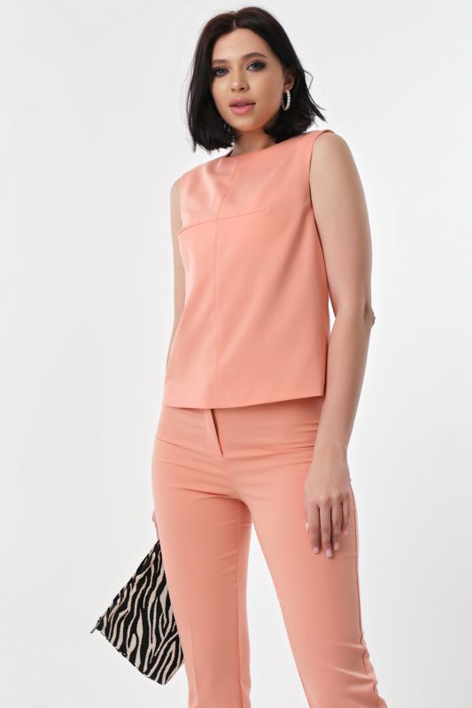 Summer pant suit with top peach