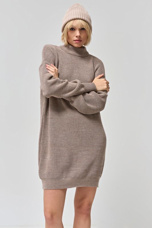 Cappuccino melange loose knit dress