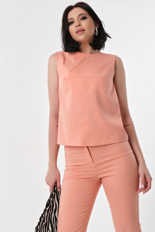 Summer pant suit with top peach