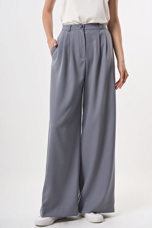 Pants palazzo with high waist gray