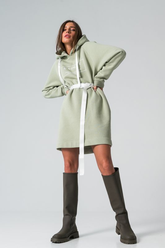 Sage fouter dress with fleece