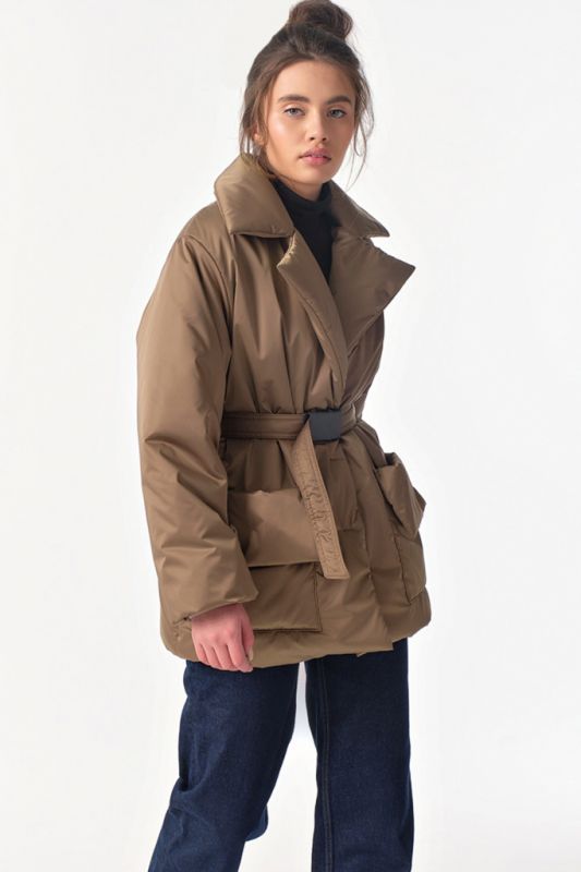 Jacket demi-seasonal with belt walnut