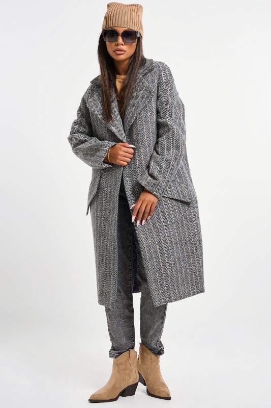 Long coat made of wool with insulated lining gray