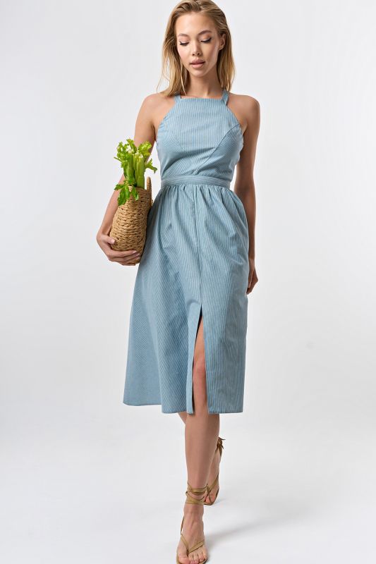 Cotton summer sundress in turquoise