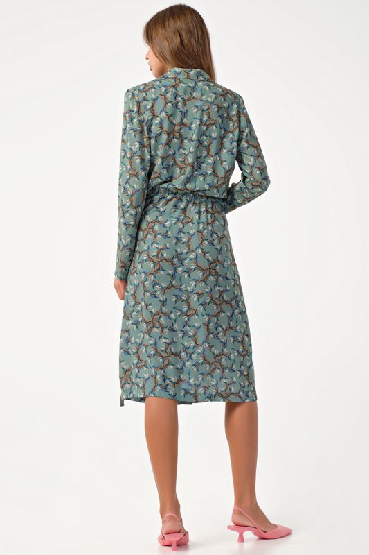 Midi dress with smell in light green