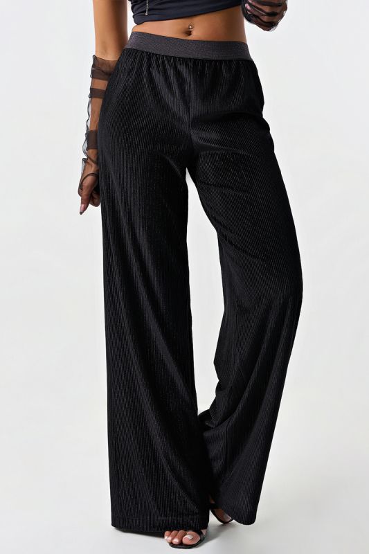 Black knitted velvet pants