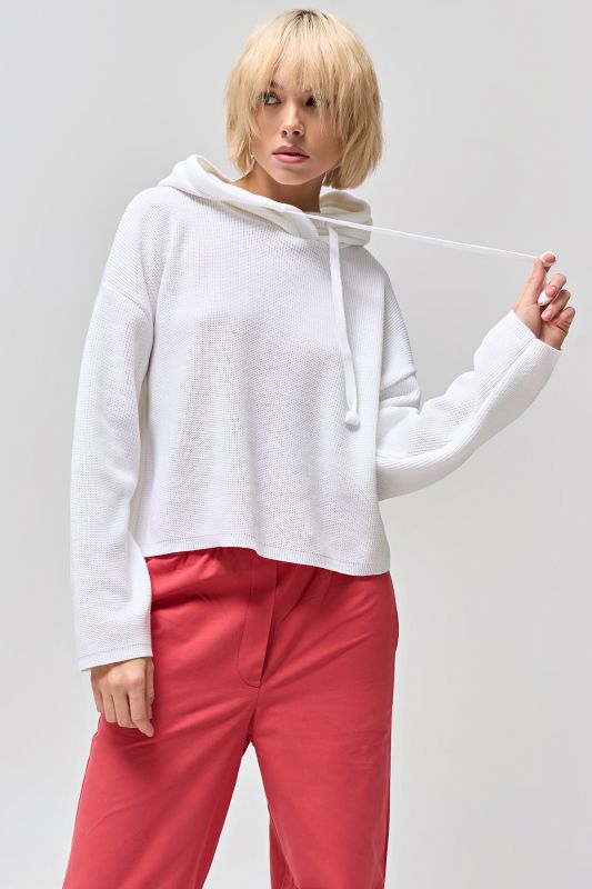 Short cotton sweater white