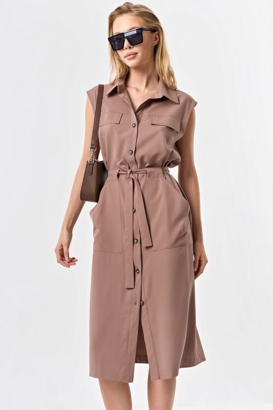 Direct silhouette mocha safari dress