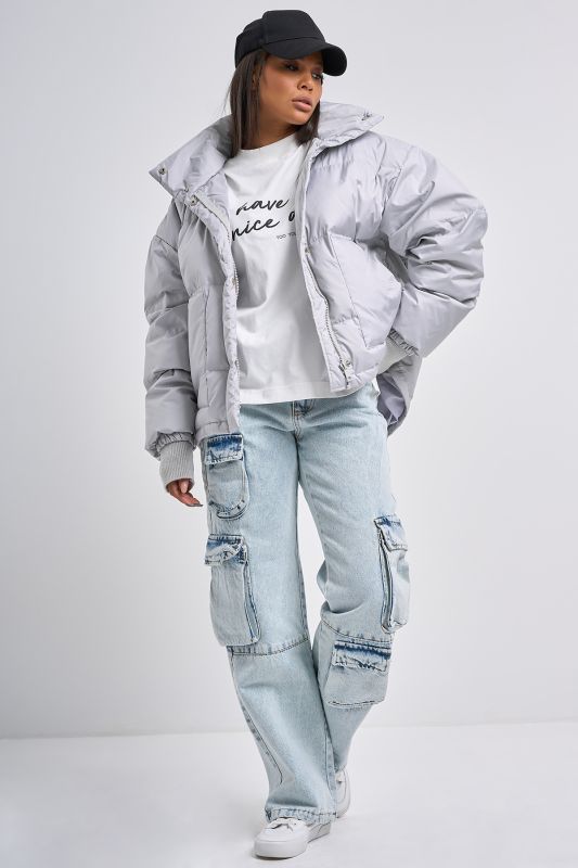 Light gray down oversize jacket