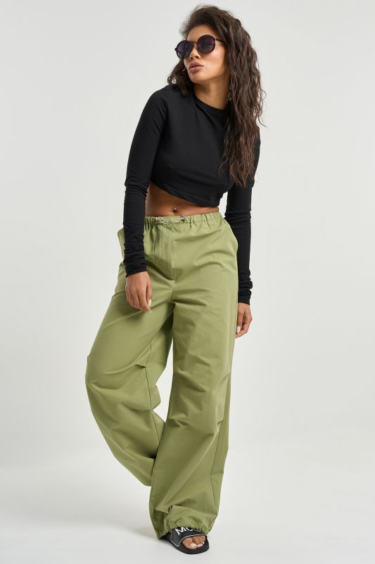 Tight cotton blend kargo pants olive