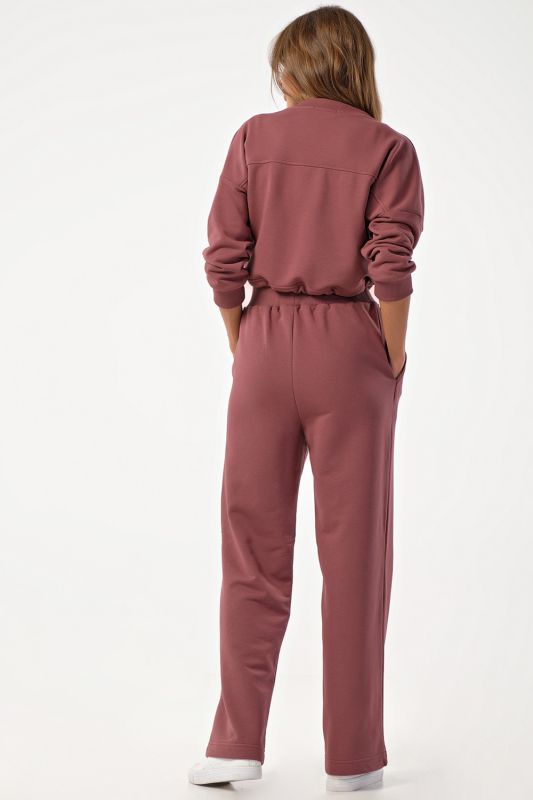 Sporty knitted suit with wide futer pants lingonberryberry