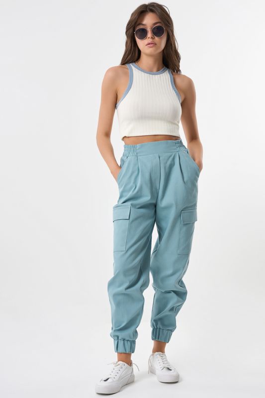 Blue Smoke denim heavy cotton cargo pants