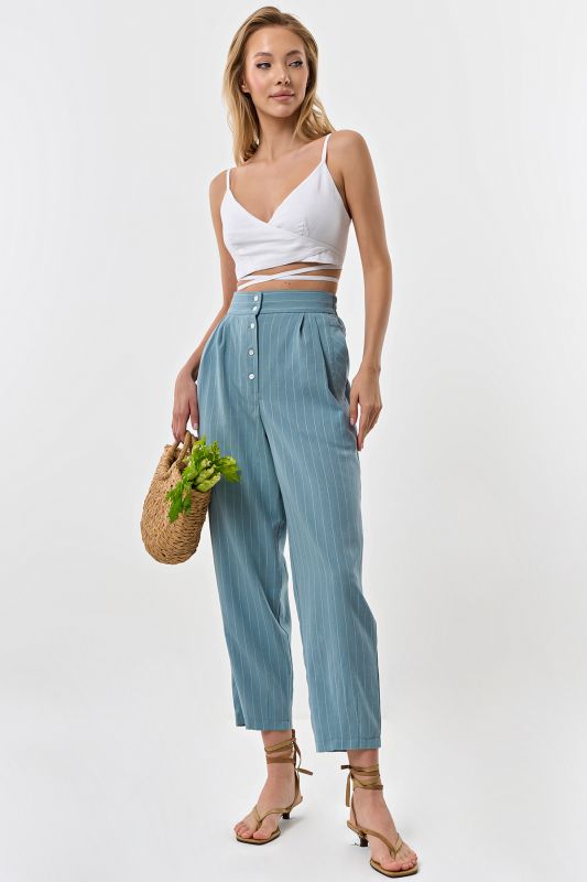 100% cotton banana pants blue