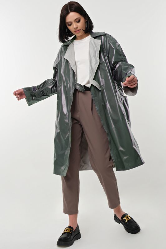 Waterproof raincoat with contrast lining Wormwood