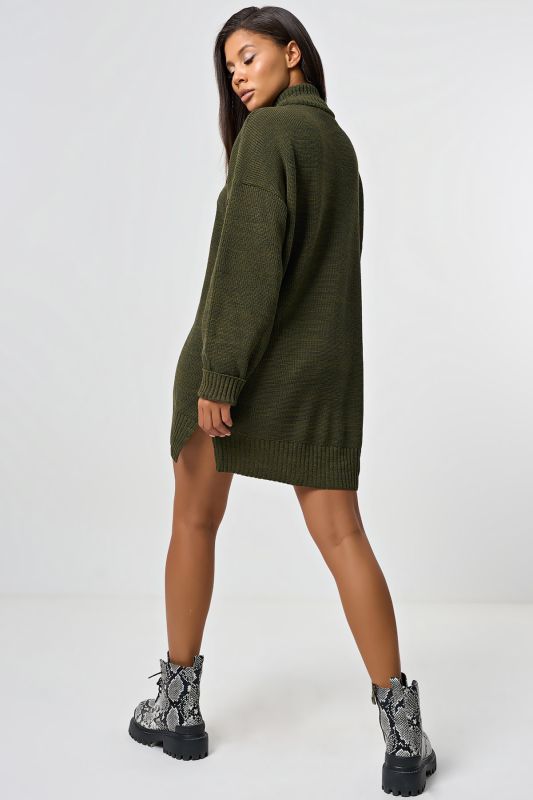 Free silhouette knitted sweater dress khaki melange