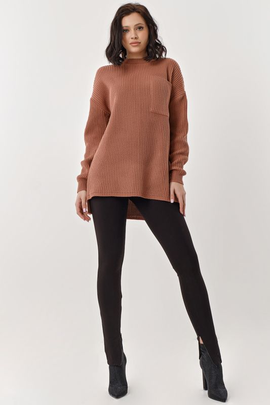 Textured knitted tunic in ash powder