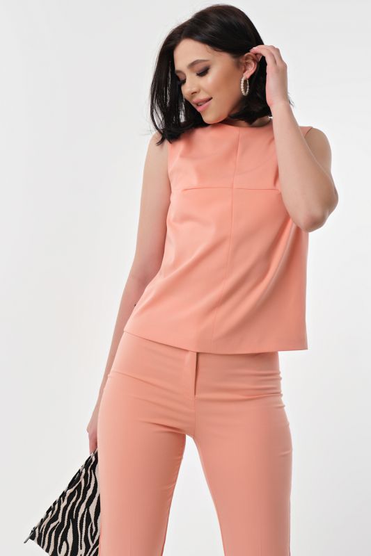 Summer pant suit with top peach