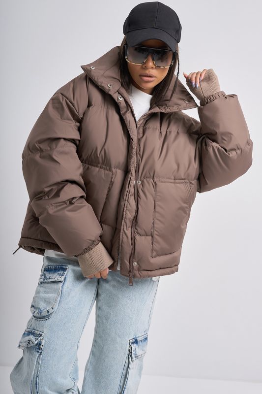 Brown down oversize jacket