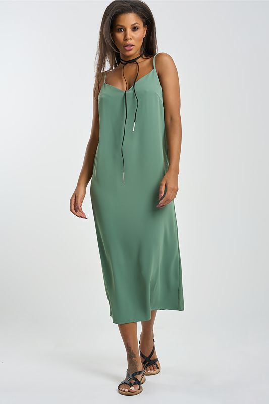 Dress-combination dress with thin khaki straps