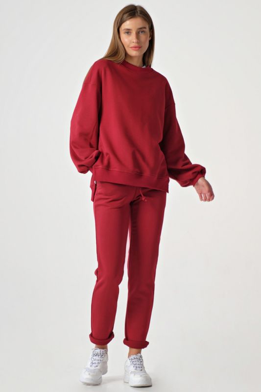 Garnet cotton knitted pants suit