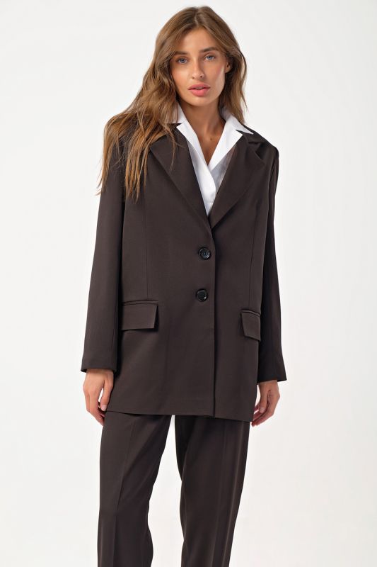 Lined classic long over-size jacket black