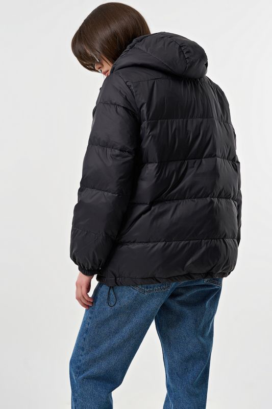 Black straight silhouette down jacket